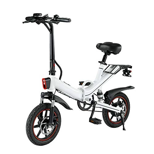 Bici elettriches : Bicicletta elettrica pieghevole 14 pollici pneumatici pieghevole 350W bicicletta elettrica Watt motore a velocit variabile assorbimento di scossa elettrica della bici adulta della Citt Pendolarismo