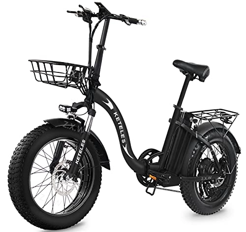 Bici elettriches : Bicicletta Elettrica Pieghevole 20" E-Bike, Fat Bike elettrica con 48V 15AH Batteria Rimovibile, 250W Motor, Bici Elettriche da Montagna da Città, per Unisex Adulto Uomo e Donna