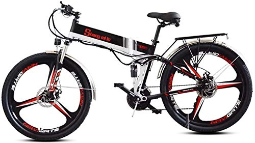 Bici elettriches : Bicicletta Elettrica Pieghevole Adulto Electric Mountain bike pieghevole, 26 pollici for adulti bicicletta elettrica, motore 350W, 48V 10.4Ah batteria al litio ricaricabile, sedile regolabile, portati
