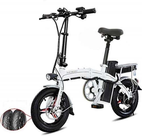 Bici elettriches : Bicicletta Elettrica Pieghevole Adulto Leggera piegatura di alluminio E-Bike con i pedali di alimentazione Assist e 48V agli ioni di litio bici elettrica con il 14 pollici ruote e motore Hub 400W