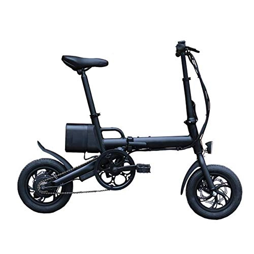 Bici elettriches : Bicicletta elettrica Pieghevole, Bici da Città 12 Pollici a velocità Regolabile, Portata 25 km, Batteria 36V / 6.0Ah 350W, Adulto Unisex, Nero