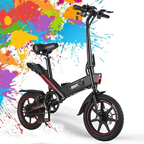 Bici elettriches : Bicicletta Elettrica Pieghevole con Pedali, Compatta Portatile, velocità Massima 25 km / h, Autonomia 20km, Pneumatici 14 Pollici, Ammortizzatore Centrale, Impermeabilità IP54 Bici Elettrica per Adulti