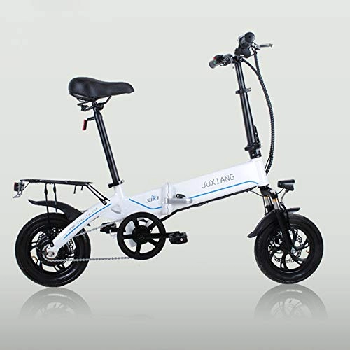 Bici elettriches : Bicicletta elettrica pieghevole da viaggio per adulti elettrica elettrica , con batteria rimovibile di grande capacit Batteria agli ioni di litio Pieghevole per bicicletta portatile regolabile, White