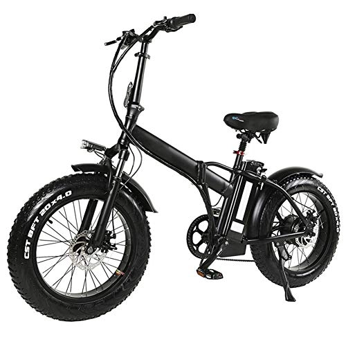 Bici elettriches : Bicicletta elettrica pieghevole Mountain bike per, 20 pollici con motore 48V rimovibile agli ioni di litio ad alta velocità 500W, 7 Velocità Shifter, 4, 0 pollici pneumatici, supporto Cruise Control