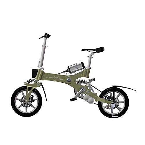 Bici elettriches : Bicicletta elettrica pieghevole Ruota da 14 pollici Telaio in lega di alluminio di grado aeronautico Motore 240W / batteria al litio 36V / pedale booster Adatto per pendolarismo e tempo libero