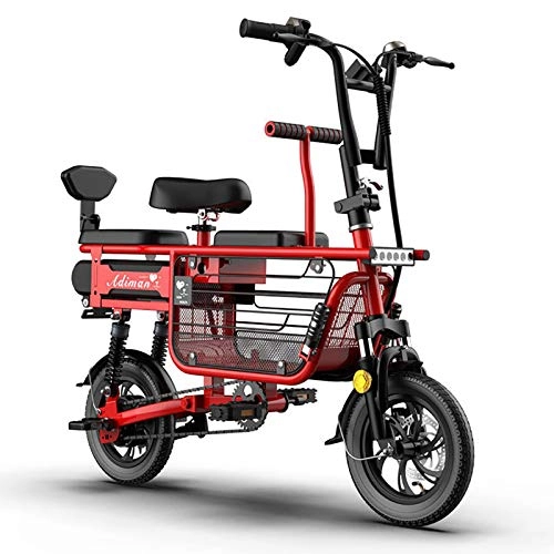 Bici elettriches : Bicicletta Elettrica, Scooter 48V350W, Presenza in Citt, Seggiolino per Bambini, Bicicletta con Batteria al Litio Genitore-Figlio, Viaggio Maschile E Femminile, 11AH