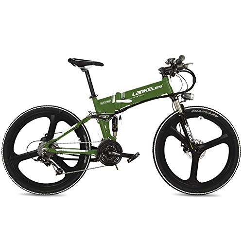 Bici elettriches : Bicicletta Mountain Bike XT750 Raffreddare 26"Bicicletta elettrica Pieghevole a Pedale assistita, Ruota Integrata, Adotta Batteria al Litio Nascosta 36V 12, 8 Ah, velocit 25~35 km / h.