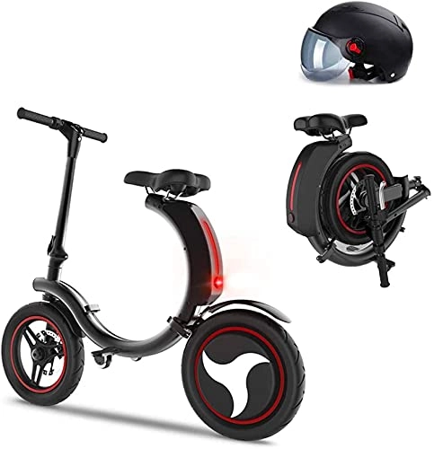 Bici elettriches : Biciclette elettriche da 14 pollici Bicicletta per adulti in alluminio da 350 W, batteria al litio da 36 V 10, 4 Ah, freni a doppio disco, design della batteria nascosto, impugnatura pieghevole, scoote