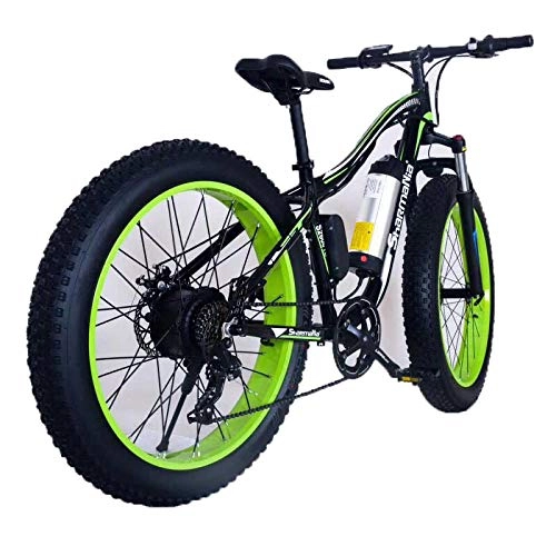 Bici elettriches : Biciclette elettriche per adulti, bici elettriche in lega di alluminio aeronautiche Biciclette fuoristrada, 26 "36 V 250 W 10, 4 Ah batteria agli ioni di litio rimovibile Mountain Ebike-Verde nero