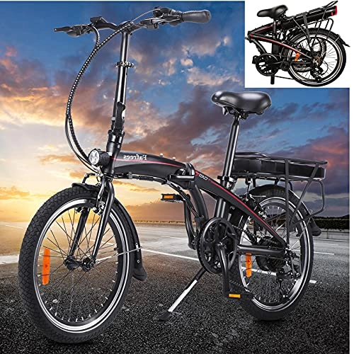 Bici elettriches : Biciclette elettriche per Adulto Unisex Nero, Velocit Massima 25km / h Autonomia 45-55km 250W Batteria 36V 13Ah 468Wh Bicicletta Per Adulti E Adolescenti Carico massimo: 120 kg