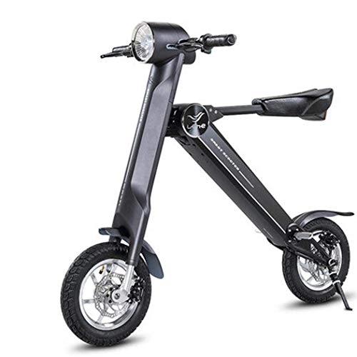Bici elettriches : Biciclette elettriche Pieghevoli Mini Scooter elettrici Portatili per Auto e batterie per Adulti per Uomini e Donne, Nero