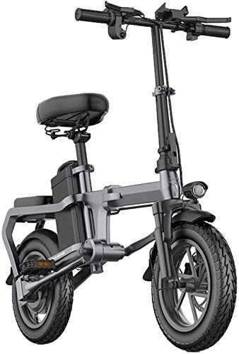 Bici elettriches : Biciclette elettriche pieghevoli per adulti Lega di alluminio 14In City E-Bike con batteria agli ioni di litio di grande capacità rimovibile 48V senza catena Mini bicicletta elettrica leggera per unis