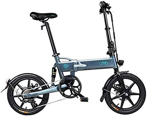 Bici elettriches : Biciclette elettriche veloci per adulti Pneumatici da 16 pollici Bicicletta elettrica pieghevole Motore da 250 W Bicicletta elettrica con cambio a 6 velocità per adulti Pendolarismo urbano (Colore: gr