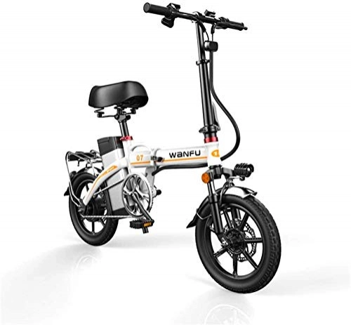 Bici elettriches : Biciclette elettriche veloci per adulti Ruote da 14 pollici Telaio in lega di alluminio Bicicletta elettrica pieghevole portatile Sicurezza per adulti con batteria agli ioni di litio rimovibile 48V Mo