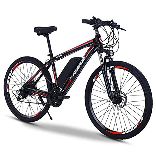 Bici elettriches : Bike Elettrica in Mountain Bike 27.5"250w Bicicletta Elettrica con Batteria al Litio Rimovibile da 36v 10ah, Cambio da 21 velocità, 35 Km / H, Chilometraggio di Ricarica Fino A 35-50 Km(Color:Rosso)