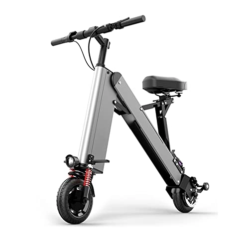 Bici elettriches : Bike elettrica Pieghevole for Adulti Leggeri 3 6 V / 350W. Motore brushless 25km / h Donne Biciclette elettriche (Colore : Grey 30KM)