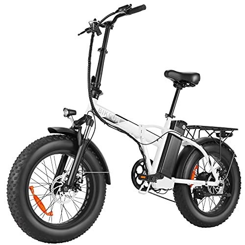 Bici elettriches : BIKFUN Fat Bike Elettrica 20" 4.0, 48V 250W Bici Elettrica Pieghevole 20 Pollici con Batteria 12, 5Ah 600Wh LCD Display, Shimano 7 Velocità, Bici Elettriche 25km / h