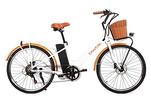 Bici elettriches : BIWBIK, bicicletta elettrica, mod. GANTE, con batteria agli ioni di litio, 36 V, 12 Ah, Gante white HD