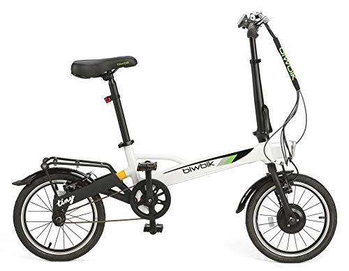 Bici elettriches : BIWBIK Bicicletta elettrica Pieghevole Tiny Peso 12 kg, Bianco