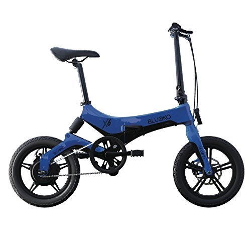 Bici elettriches : Bluoko X6 - Bicicletta elettrica Pieghevole, Colore: Blu