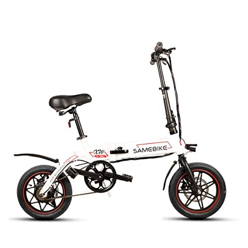 Bici elettriches : Buyi-World Bicicletta Elettrica Pieghevole - E-Bike Urban Motore 36v Unisex per Adulto e Giovane Taglia 14'' Velocit 30km / h (Bianco)