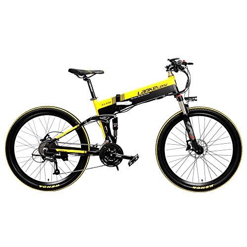 Bici elettriches : Carsparadisezone Bicicletta Elettrica Pieghevole 400W Ruote Larghe 35 km / h Bici Moutainbike City Bike Alluminio Batteria Litio 48V Schermo LCD Freni a Disco per Ciclismo [EU Stock]