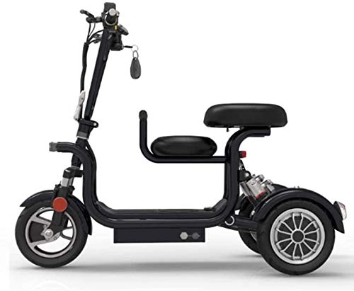 Bici elettriches : CEXTT 3 Pollici Bicicletta elettrica Bicicletta elettrica 10 Adulto parentale Mini Acciaio al Carbonio Litio Bicicletta elettrica Bicicletta elettrica (Color : 13ah Black)