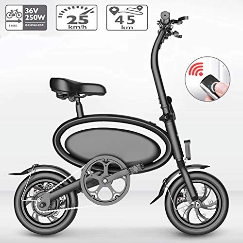 Bici elettriches : CHTOYS Bici elettrica con Telecomando, e-Bike Portatile Pieghevole in Alluminio PRO Smart, Motore brushless 36V 350, con Display Dati LCD, 25lbs, Nero