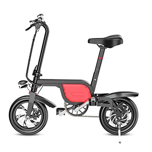 Bici elettriches : CHTOYS Bicicletta elettrica Pieghevole / E-Bike con Batteria al Litio 48V 12AH Ruote da 14 Pollici e Scooter Elettrico 350W Motorino in Acciaio ad Alto tenore di Carbonio