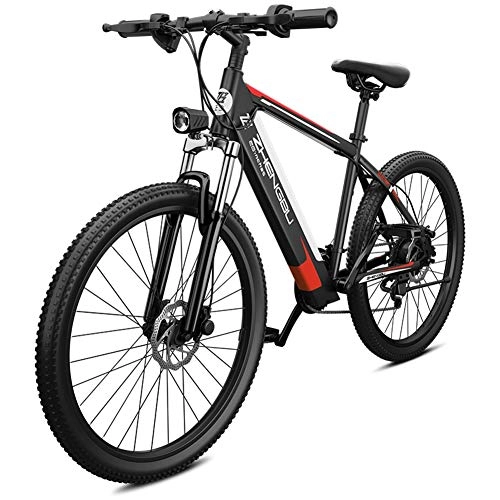 Bici elettriches : CHXIAN Adulti Elettrica Mountain Bike, Bici Elettrica Ibrida Elettrica Design Leggero Dotato di Smorzamento Idraulico Meccanico Freno a Disco 27 velocit
