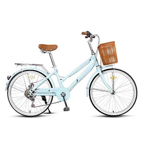 Bici elettriches : City Bike 24 Pollici a 6 velocità Bicicletta Mountain Bike Leggero per Unisex Adulto