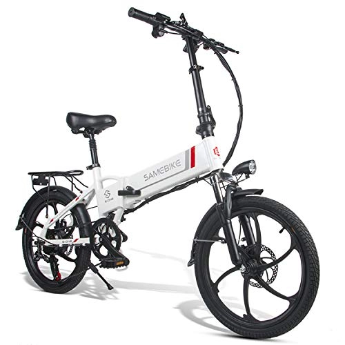 Bici elettriches : Coolautoparts Bicicletta Elettrica Pieghevole da 20 Pollici 350W Mountain Bike Batteria al Litio 48V 10, 4AH Shimano a 7 velocità Supporto e Ricarica USB per telefoni cellulari Uomini Donne [EU Stock