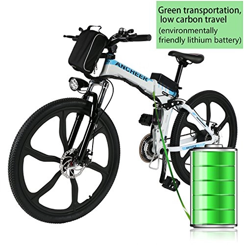 Bici elettriches : coorun E-Bike 26 pollici elettrico Bicicletta Mountain Bike elettrica pieghevole, Batteria 36 V 250 W con grande capacit batteria al litio, Freni a disco meccanica, 21 marce shimano cambio