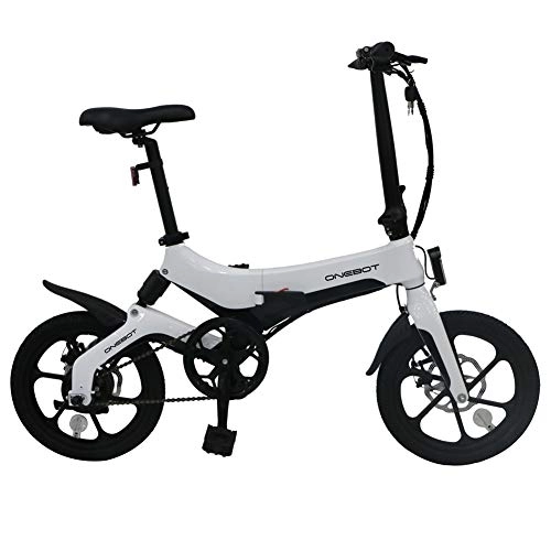 Bici elettriches : Cosay Electric Folding Bike Bicycle Adjustable Portable Sturdy for Cycling Outdoor Bianco