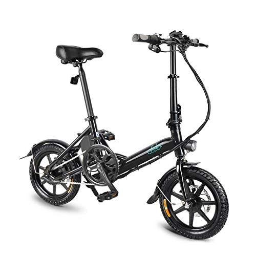 Bici elettriches : Cracklight Bicicletta Elettrica Pieghevole da 14 Pollici FIIDO D3 5.2 Mountain Bike Elettrica da Uomo in Lega di Alluminio da 250 W per Mountain Bike da Adulto Graceful