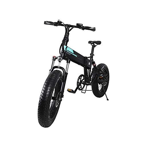 Bici elettriches : cuiyoush Folding Electric Bike, Adjustable Foldable for Cycling Outdoor, 20 * 4.0 inch off-Road Fat Tire, 7 Speed Transmission Gears, Shock Absorption