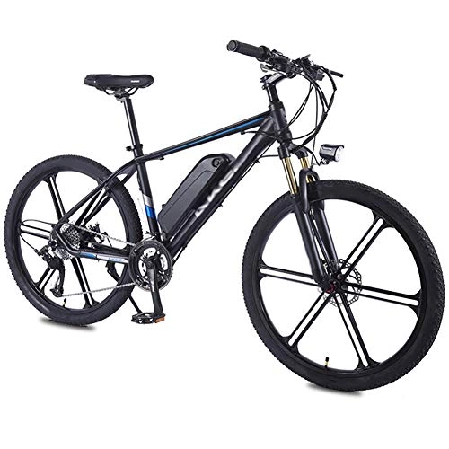 Bici elettriches : CYC 26 Pollici Bicicletta Elettrica Lega di Alluminio Mountain Bike per Adulti 350w Motore velocità Massima 36v 8a Doppio Freno a Disco Bicicletta Portatile Adatto per Viaggi Spostamenti ECC, Nero