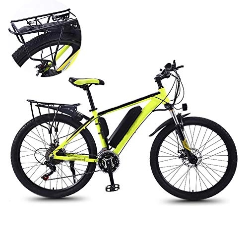 Bici elettriches : CYC Bicicletta Elettrica Bici al Lavoro Lega di Alluminio Fold 26" 350w Batteria 36v 13ah Doppio Freno a Disco 27 velocità 35 Chilometri All'ora Display a LED E-Bike per Adulto Unisex, Verde