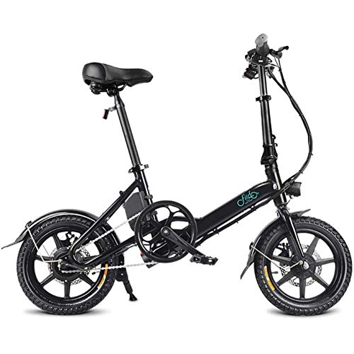 Bici elettriches : CYQAQ Bici elettrica FIIDO D3 Pieghevole, Bicicletta elettrica in Alluminio da 250 W con Pedale per Adulti e Ragazzi, Bici elettrica da 14"con Batteria agli ioni di Litio da 36 V / 7, 8 Ah