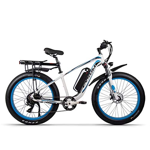 Bici elettriches : Cysum M980 bici elettrica da uomo 48V 17AH Fat 26"4.0 pneumatico mountain bike e-bike (blu)