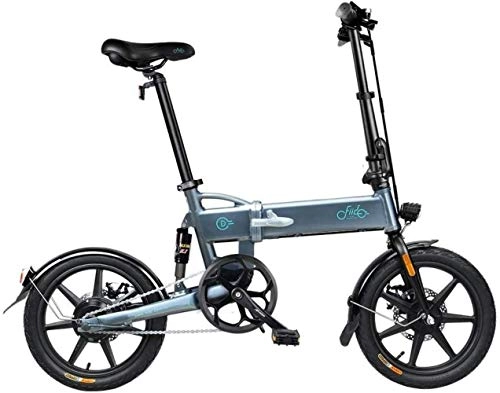 Bici elettriches : D2 16 Pollici Bici elettrica, 36V 250W Pieghevole Pedal Assist E-Bike con 7.8Ah Batteria agli ioni di Litio, Display a LED.Lhtweht Biciclette for Ragazzi e Adulti, Colore: Bianco (Color : Grey)