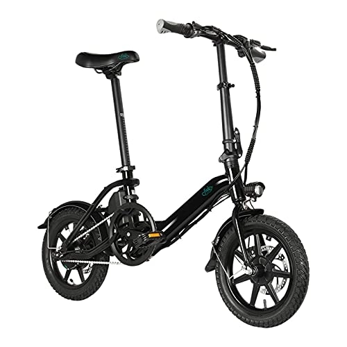 Bici elettriches : D3 PRO Bicicletta elettrica pieghevole Ciclismo urbano Ricarica rapida Forte capacità di carico Assorbimento degli urti Bicicletta ricaricabile pieghevole per esterni (nero)