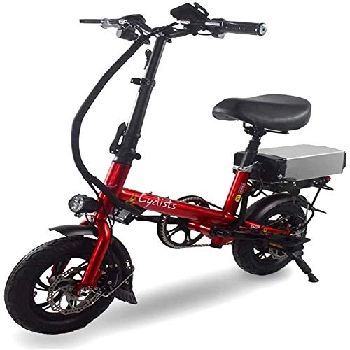 Bici elettriches : E-bike bici elettrica, freno a disco e forcella a sospensione completa, bici mobile pieghevole, batteria al litio rimovibile 48V 400W, doppia bici ammortizzante per adulti, con pneumatici da 14 pollic