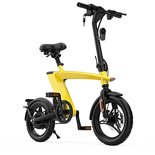 Bici elettriches : E-Board - Bicicletta elettrica pieghevole, 100 kg, 25 km / h, senza ramponi, omologata TÜV, 250 Watt, EBE, con gas a mano, colore: giallo