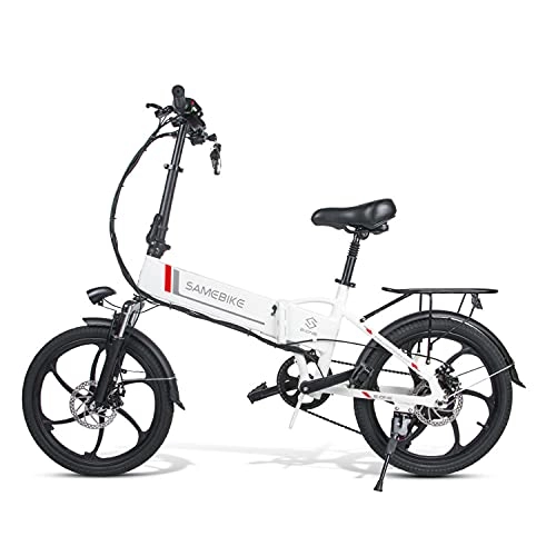 Bici elettriches : Ebike，Bici Elettrica Pieghevole Per Adulti, 20 '' City E-bike 350w Bici Pieghevoli, Bicicletta Elettrica Con 48 V 10.4ah Batteria Agli Ioni Di Litio Rimovibile, Shimano 7 Velocità(Color:20 inch-White)