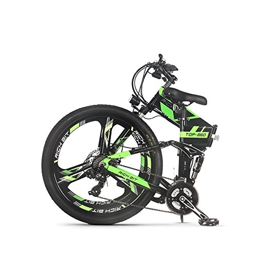 Bici elettriches : eBike_RICHBIT RLH-860 bici elettrica pieghevole mountain bike MTB e bici 36V * 250W 12.8Ah al litio - ferro batteria 26 pollici ruota integrata in magnesio (verde)