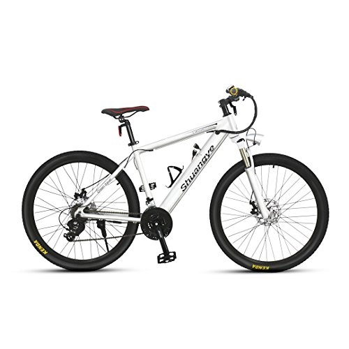 Bici elettriches : Electric mountain bike 36V 250W motore brushless Intelligent batteria agli ioni di litio. 21velocit Shimano, Whites