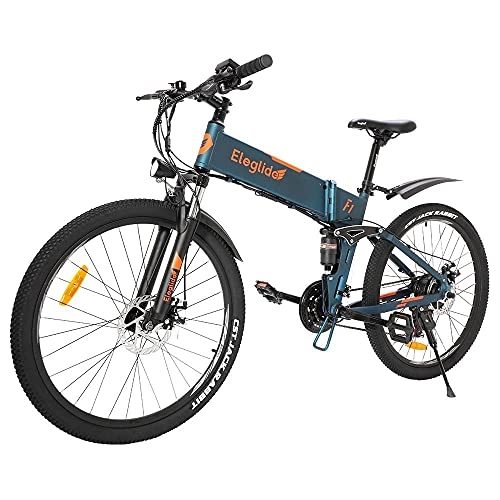 Bici elettriches : Eleglide F1 Bicicletta Elettrica Pieghevole 26", Mountain bike, Elettrica Bici per Uomo / Donna, E-Bike City Bike per Adulti Motore 250 W Batteria rimovibile 10, 4 Ah Cambio Shimano - 21 Velocità