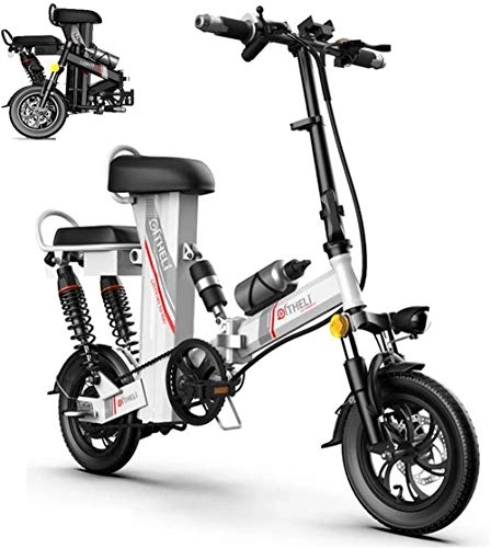 Bici elettriches : Elettrica bici elettrica Mountain Bike Bicicletta elettrica, for adulti da 12 pollici pieghevole scooter portatile, 48V350W motore, multipla assorbimento degli urti, e display ad alta definizione, sig