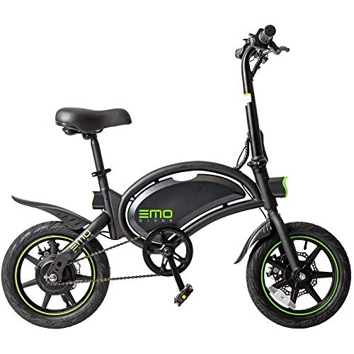Bici elettriches : Emo 1S - Bicicletta elettrica pieghevole, 14 pollici, colore: Nero